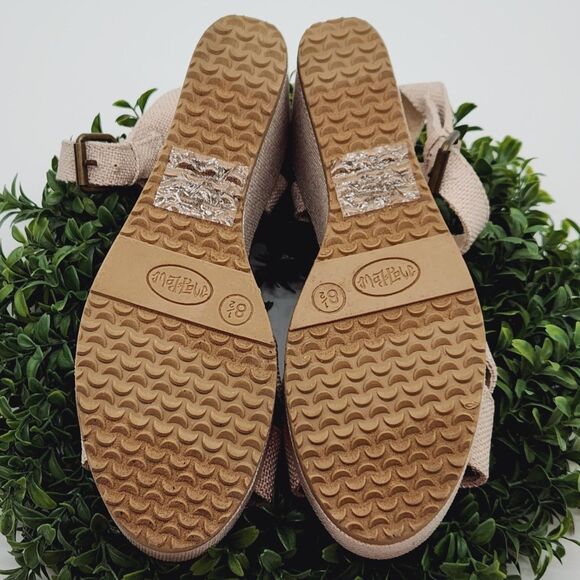 Mad Love Platform Wedge Sandal Women's 8.5 Boho Strappy Woven Fabric Cottagecore - Picture 5 of 8